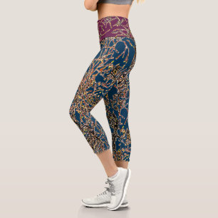 VIBRATIOUS capris in PRUSSIAN BLUE/PLUM