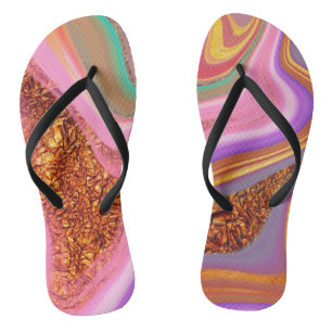 vibratory color art flip flops