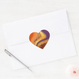 vibratory color art heart sticker
