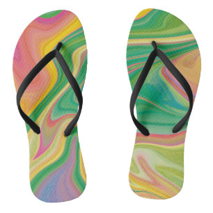 vibratory colour art flip flops