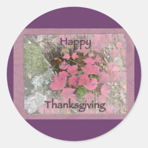 Viburnum Fall Foliage Happy Thanksgiving Items Classic Round Sticker