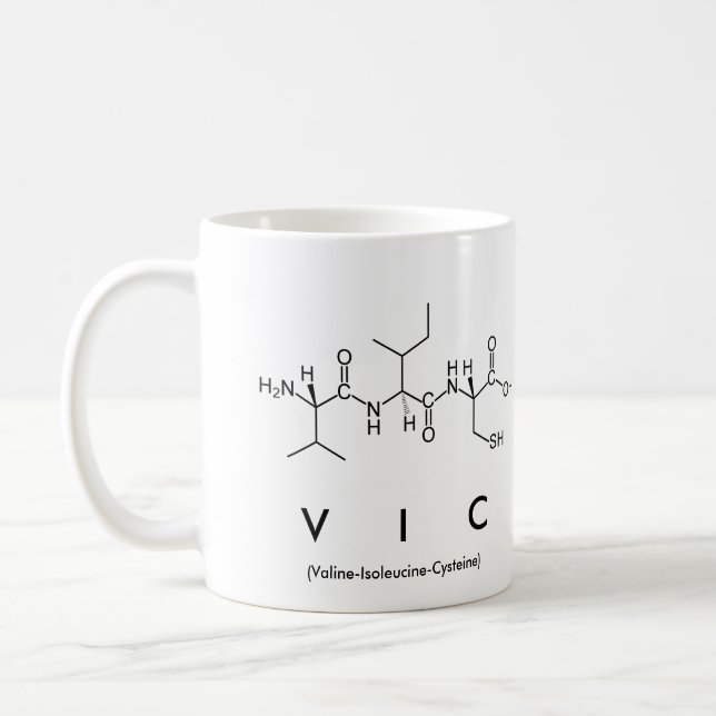 Vic peptide name mug (Left)