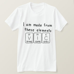 Vic periodic table name shirt