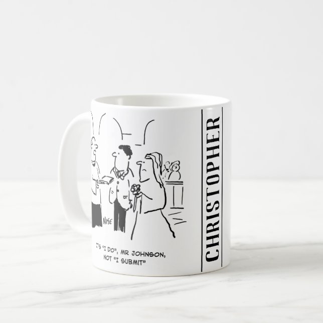 Vicar at Wedding tells Bridegroom to Say "I do" Coffee Mug (Front Left)