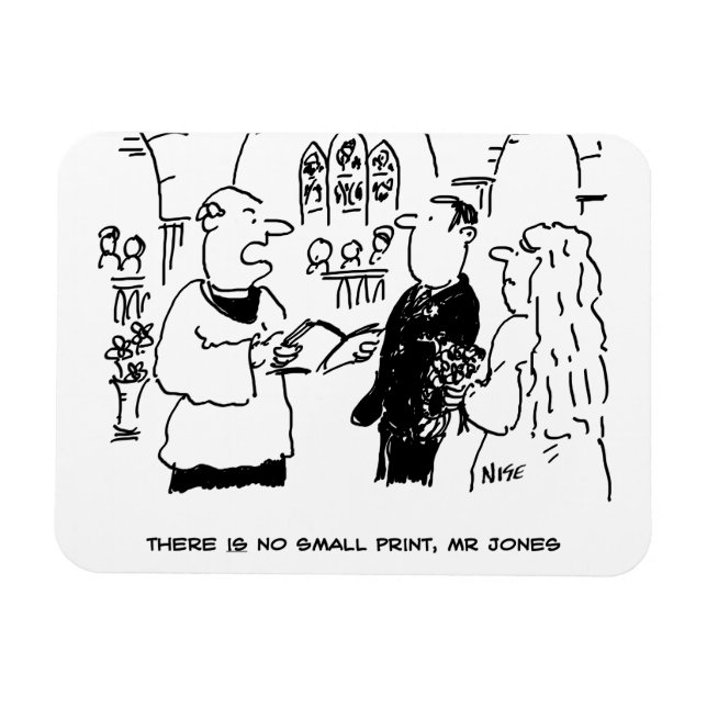 Vicar & Bridegroom at Wedding Marriage Ceremony Magnet (Horizontal)