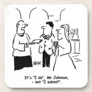 Vicar corrects Bridegroom's Wedding Vows. Funny Coaster