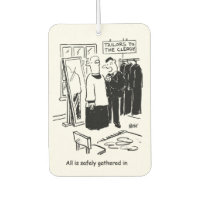 Vicar has a Cassock Fitting Church Cartoon