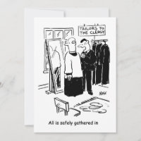 Vicar has a Cassock Fitting Church Cartoon
