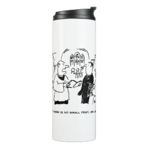 Vicar Says There's No Small Print Cartoon Thermal  Thermal Tumbler
