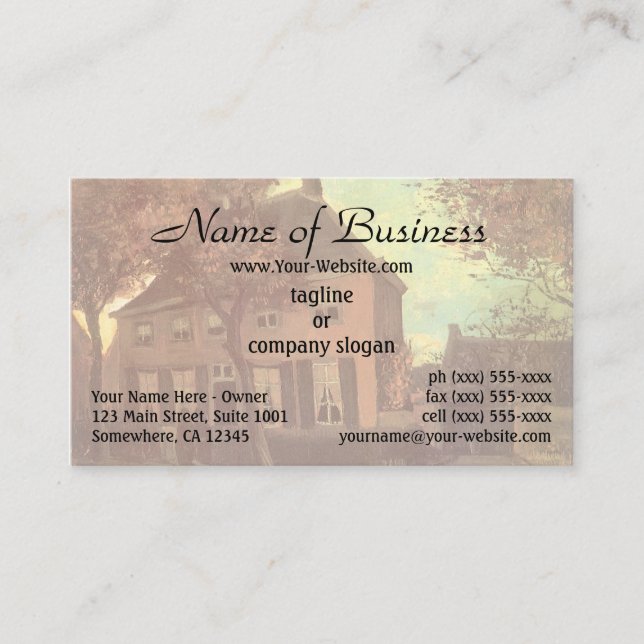 Vicarage at Nuenen by Vincent van Gogh Business Card (Front)
