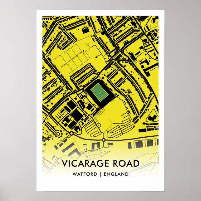 Vicarage Road Poster – Home of Watford FC, England (Front)