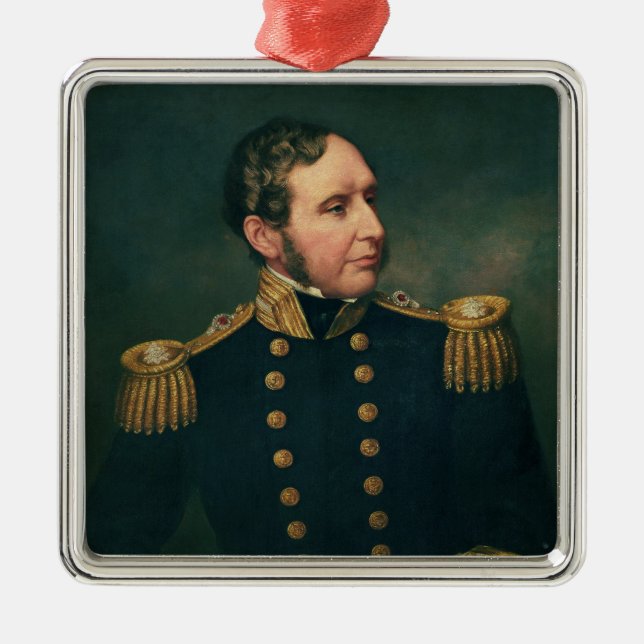 Vice Admiral Robert Fitzroy Metal Tree Decoration (Front)