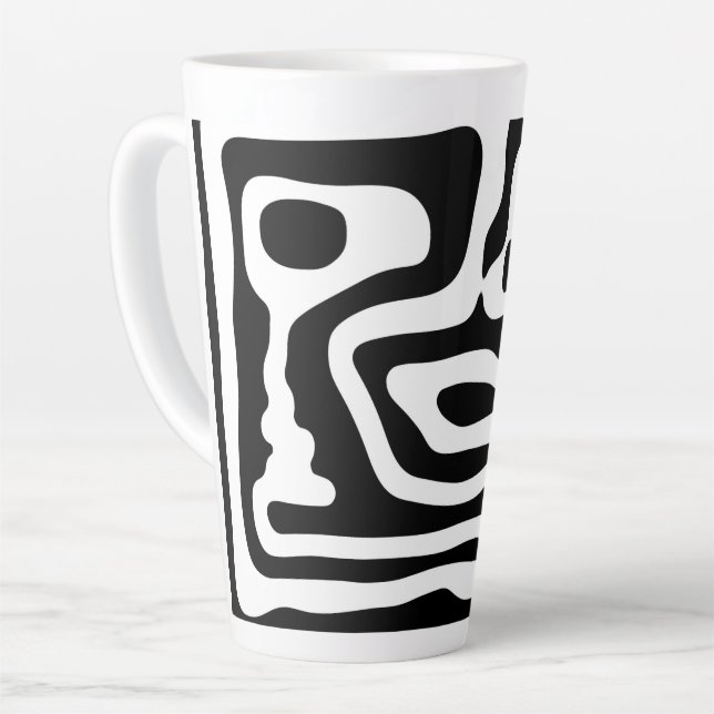 Vice Grip: Abstract Black & White Latte Mug (Left Angle)