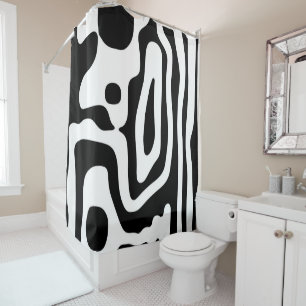 Vice Grip: Abstract Black & White Shower Curtain