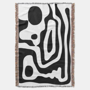 Vice Grip: Abstract Black & White Throw Blanket