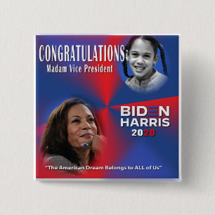Vice President Elect Kamala Harris 15 Cm Square Badge