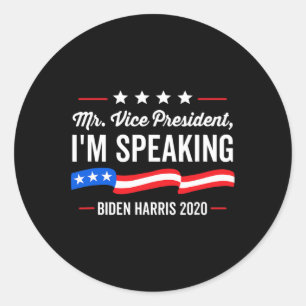 Vice President I'm Speaking Debate 2020 Classic Round Sticker