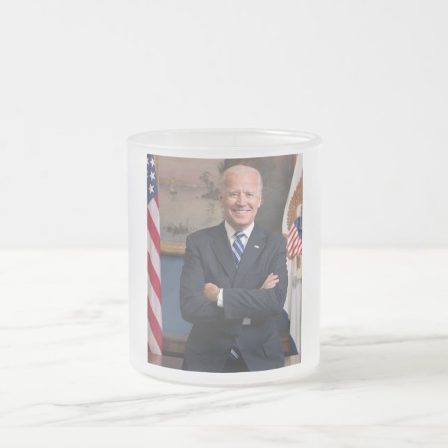 Vice President Joe Biden of Obama Presidency Frosted Glass Coffee Mug (Center)