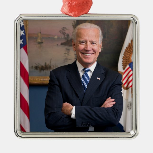 Vice President Joe Biden of Obama Presidency Metal Tree Decoration (Front)