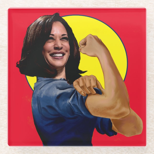 Vice President Kamala Harris as Rosie Glass Coaster (Front)