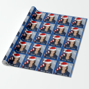 Vice President Kamala Harris  in Santa Hat  Wrappi Wrapping Paper