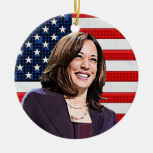 Vice President Kamala Harris Keepsake Souvenir Ceramic Tree Decoration