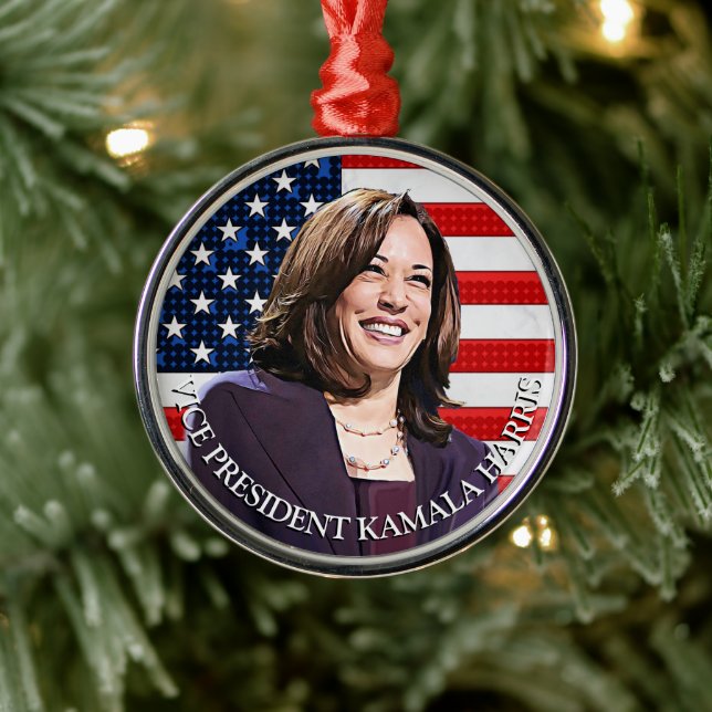 Vice President Kamala Harris Keepsake Souvenir Metal Tree Decoration (Tree)
