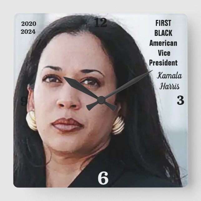 VICE PRESIDENT KAMALA HARRIS  SQUARE WALL CLOCK (Front)