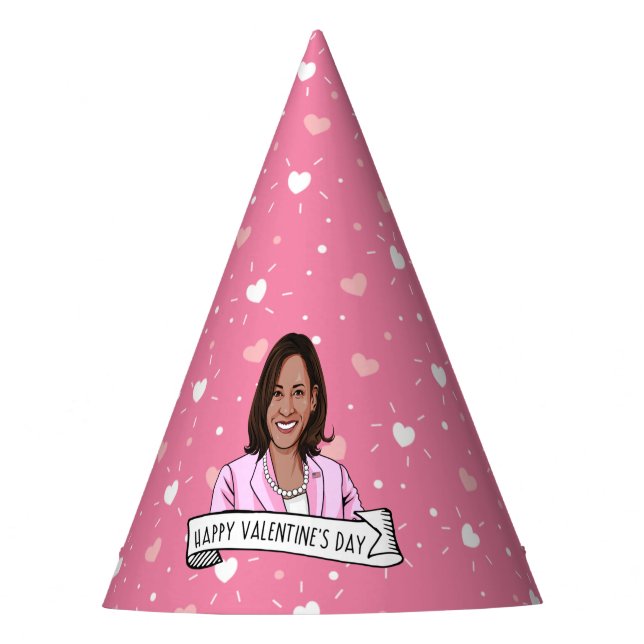 Vice President Kamala Harris Valentine's Day Party Hat (Front)