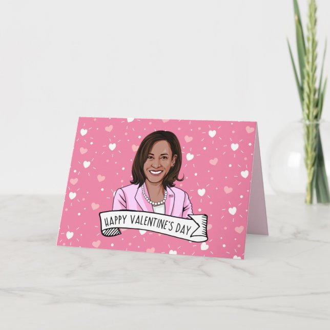 Vice President Kamala Harris Valentine's Day Thank You Card (Front)
