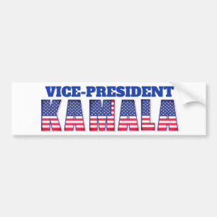 Vice-President Kamala in Red, White and Blue Bumper Sticker
