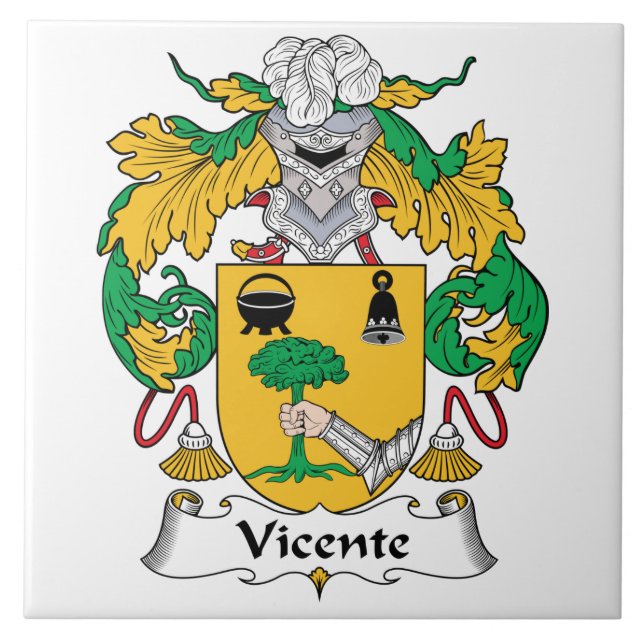Vicente Family Crest Tile (Front)