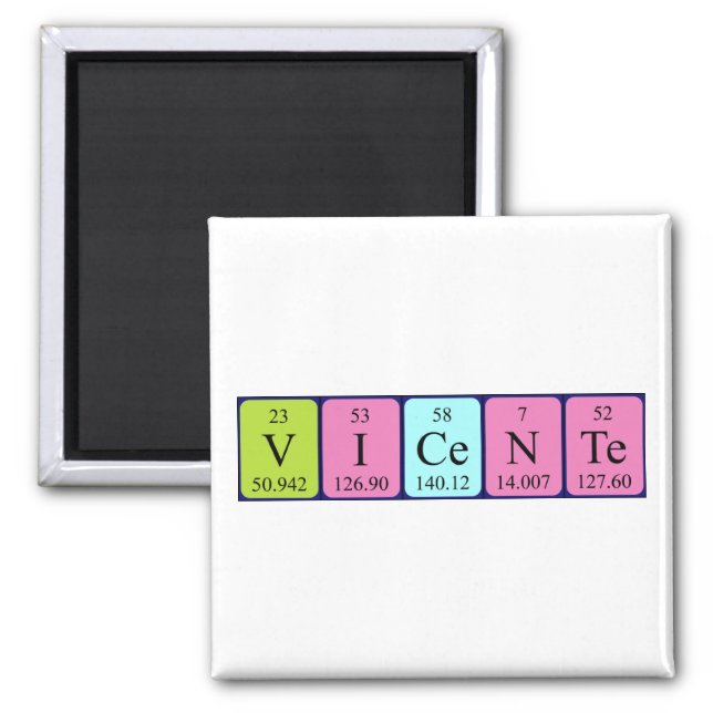 Vicente periodic table name magnet (Front)