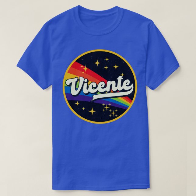 Vicente Rainbow In Space Vintage Style T-Shirt (Design Front)