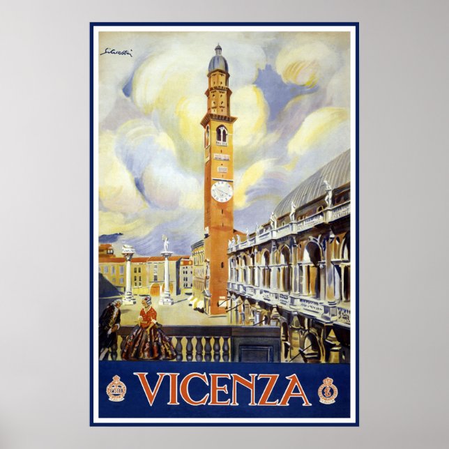 Vicenza Italy Vintage Travel Poster (Front)
