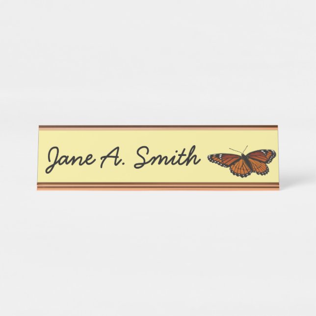 Viceroy Butterfly Beautiful Nature Photography Desk Name Plate (Front)