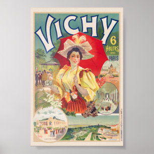 Vichy. 6 heures de Paris Vintage Poster 1895