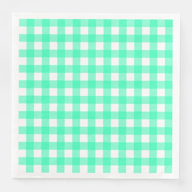 Vichy Blue Turquoise Napkin (Front)