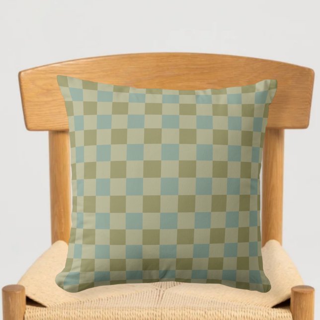 Vichy checked green sand cushions (Creator Uploaded)