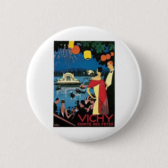Vichy France Comite Des Fetes Art 1926 Nightlight 6 Cm Round Badge (Front)