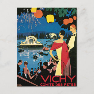 Vichy France Comite Des Fetes Art 1926 Nightlight Postcard