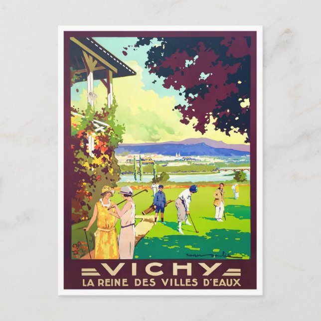 Vichy France vintage travel Postcard (Front)