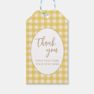 Vichy yellow gingham preppy Farmer's Market Gift Tags