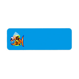 VICIOUS CARTOON FUNNY PIRANHA FISH SEA LOGO GRAPHI