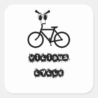 Vicious cycle square sticker