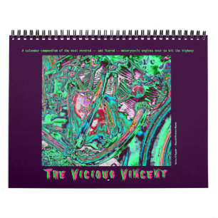 Vicious Vincent Motorcycle Engine 2014 Calendar