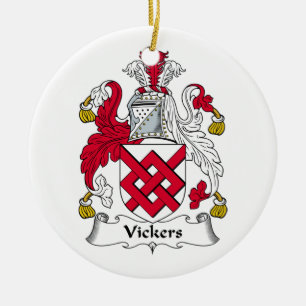 Vickers Family Crest Ceramic Tree Decoration