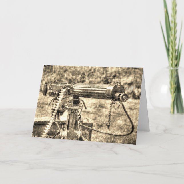Vickers Machine Gun Vintage  Card (Front)