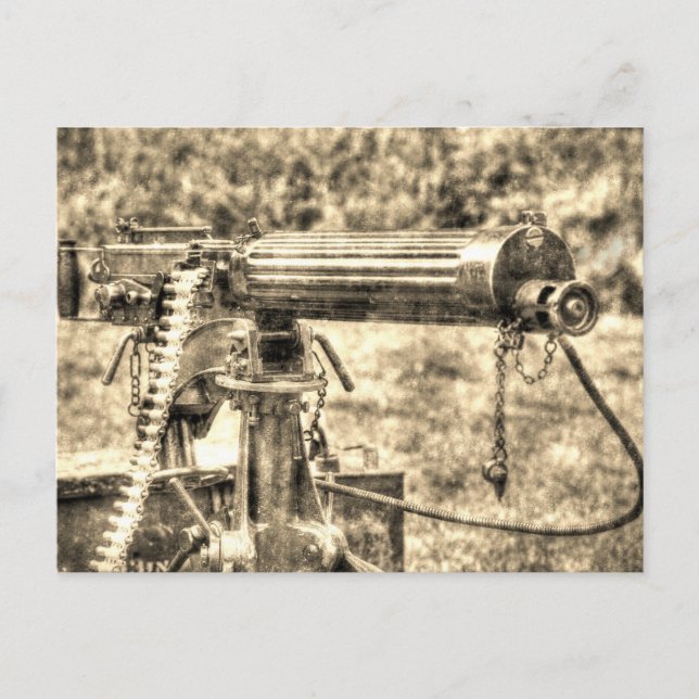 Vickers Machine Gun Vintage Postcard (Front)