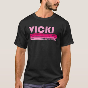 VICKI Name Personalised Retro Vintage 80S 90S Birt T-Shirt